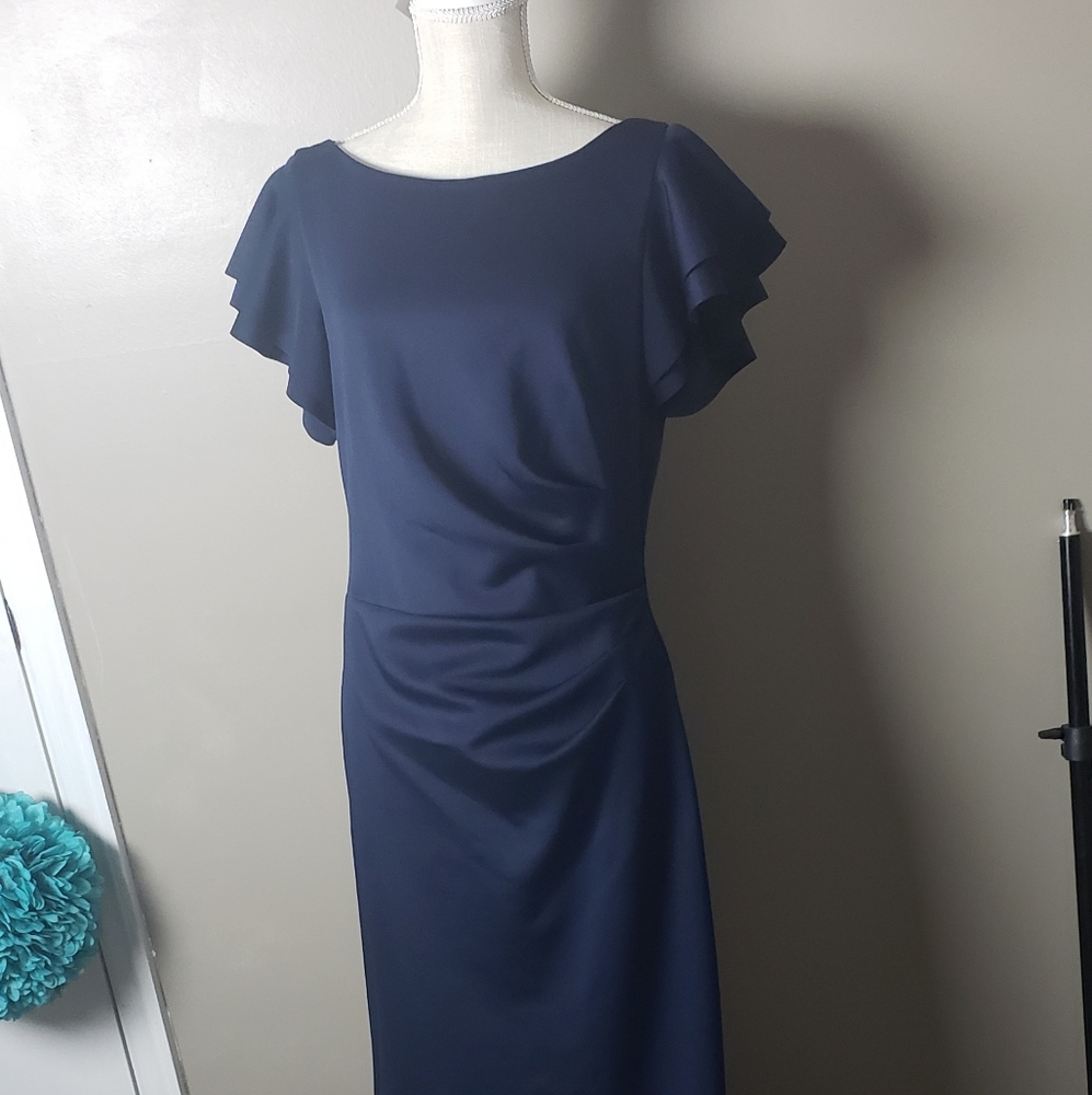 Jessica Howard Gown with Flutter Sleeves